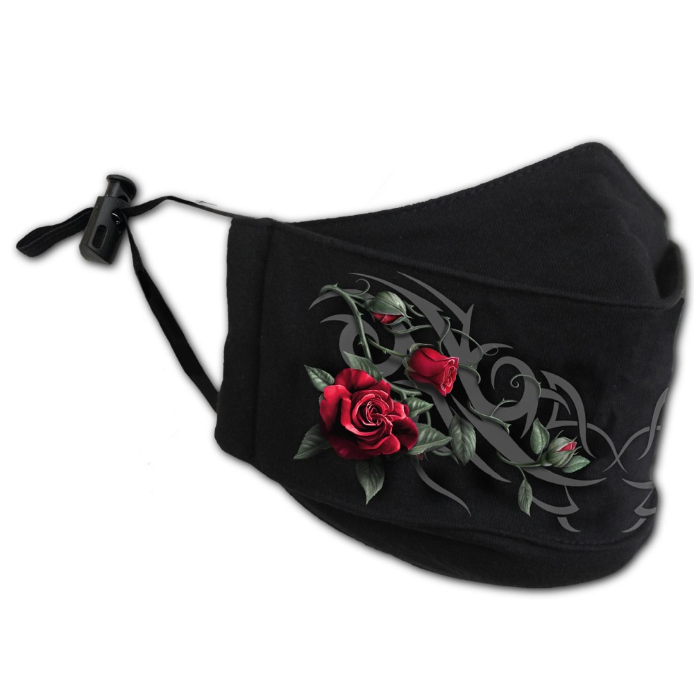 Spiral - TRIBAL ROSE Masker - Mondkapje - Zwart